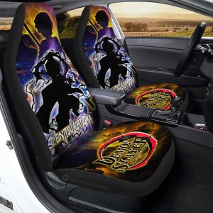 Zenitsu Car Seat Covers Custom Demon Slayer Anime Silhouette Style