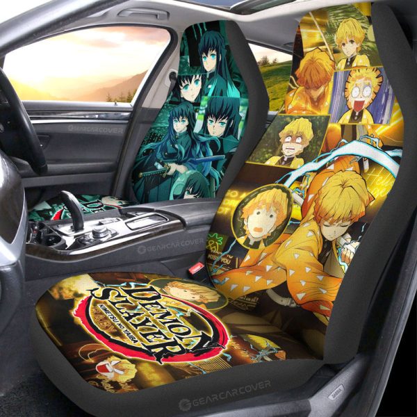 Zenitsu and Muichirou Car Seat Covers Custom Anime Car Accessories